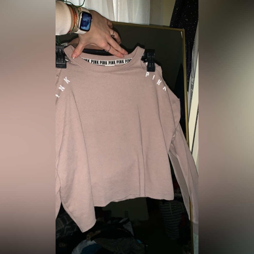 Pink Victoria secret off the shoulder long sleeve
